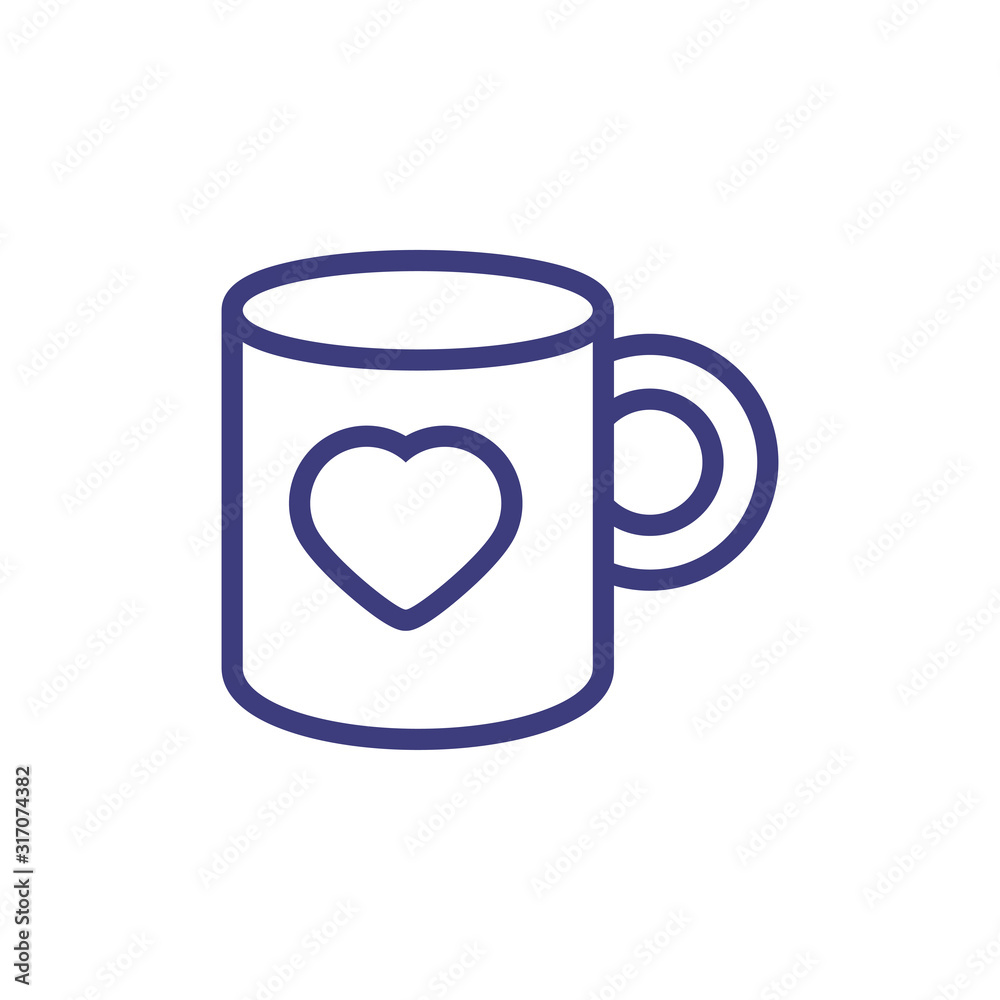 Isolated coffee mug with heart vector design Isolated coffee mug with heart vector design