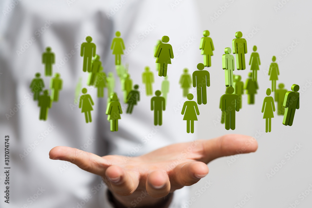 Stack of hands showing unity and teamwork 3d. Stack of hands showing unity and teamwork 3d.