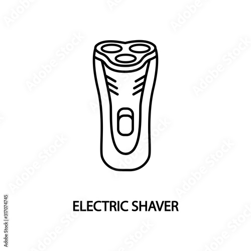Electric shaver line icon. Beard shaving equipment pictogram. Editable Strokes