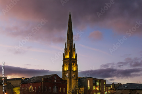 church at sunset