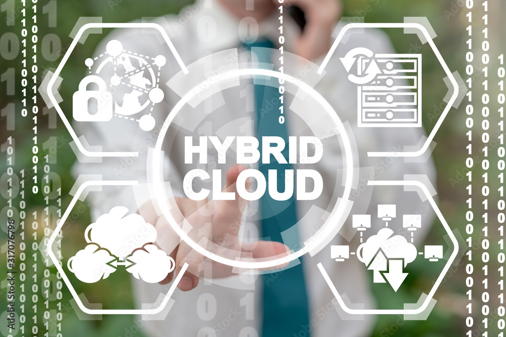 Hybrid Cloud Computing Security Data Base Concept.