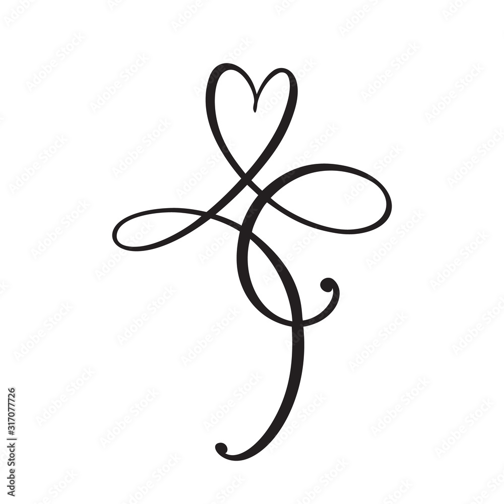 Heart love logo with Infinity sign. Design flourish element for valentine card. Vector illustration. Romantic symbol wedding. Template for t shirt, banner, poster Heart love logo with Infinity sign. Design flourish element for valentine card. Vector illustration. Romantic symbol wedding. Template for t shirt, banner, poster