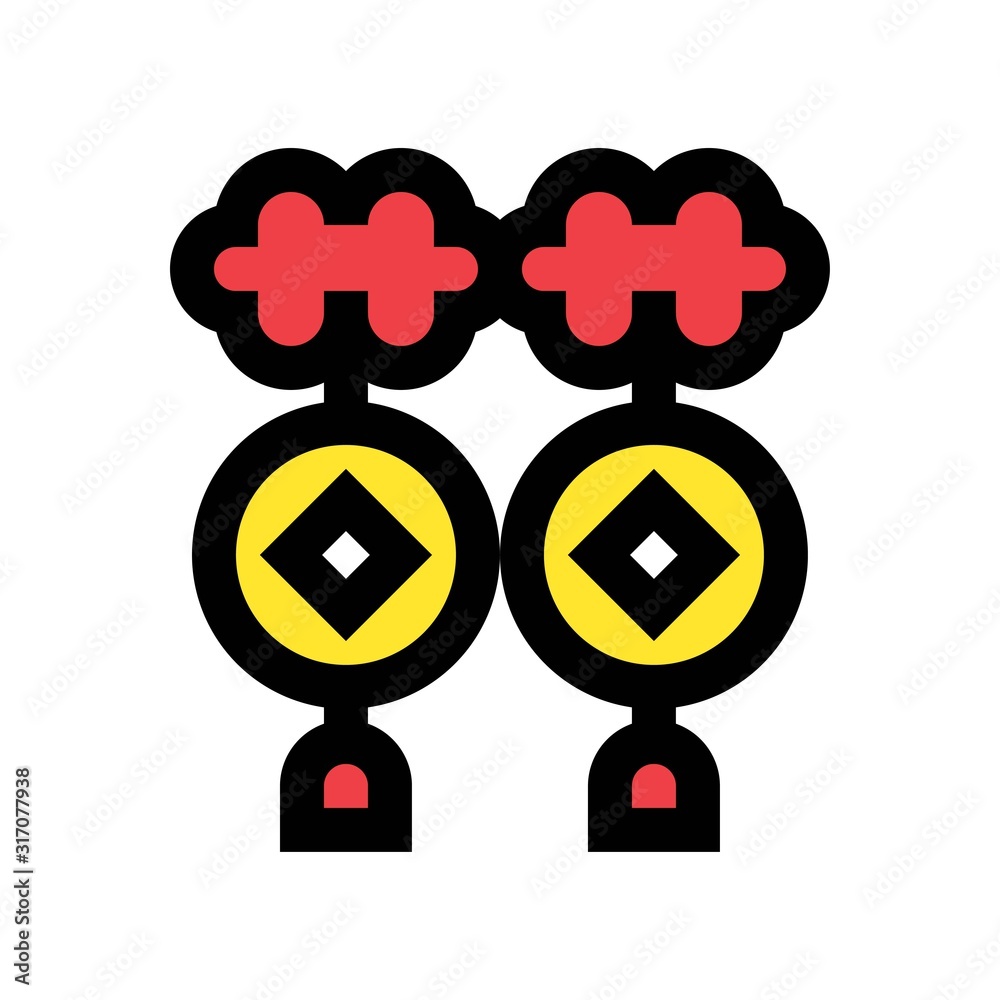 china new year related chinese earrings vector with editable stroke china new year related chinese earrings vector with editable stroke