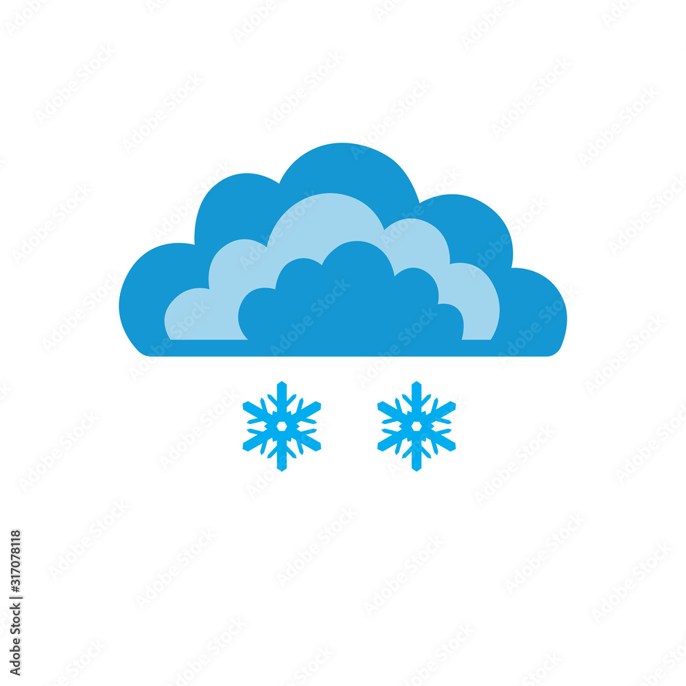Symbols of clouds and light snow. Abstract concept, icon. Vector illustration. Symbols of clouds and light snow. Abstract concept, icon. Vector illustration.