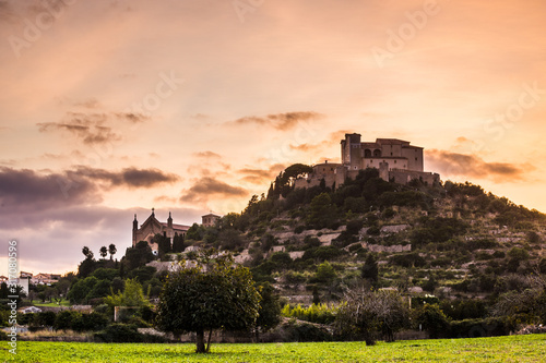 Sant Salvador castle in the city of Arta, Mallorca photo