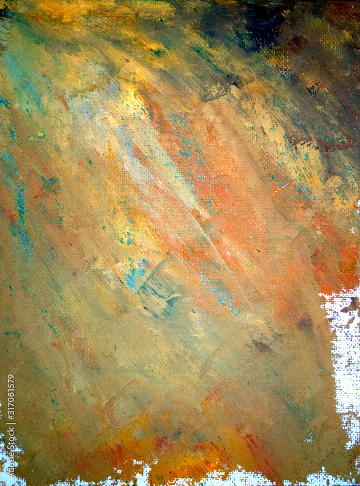 Abstract background, oil, canvas. Photo, palette for painting, different color combinations of paint.