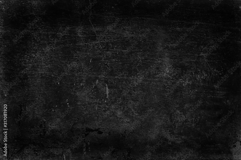 black old wall cracked concrete background / abstract black texture, vintage old background