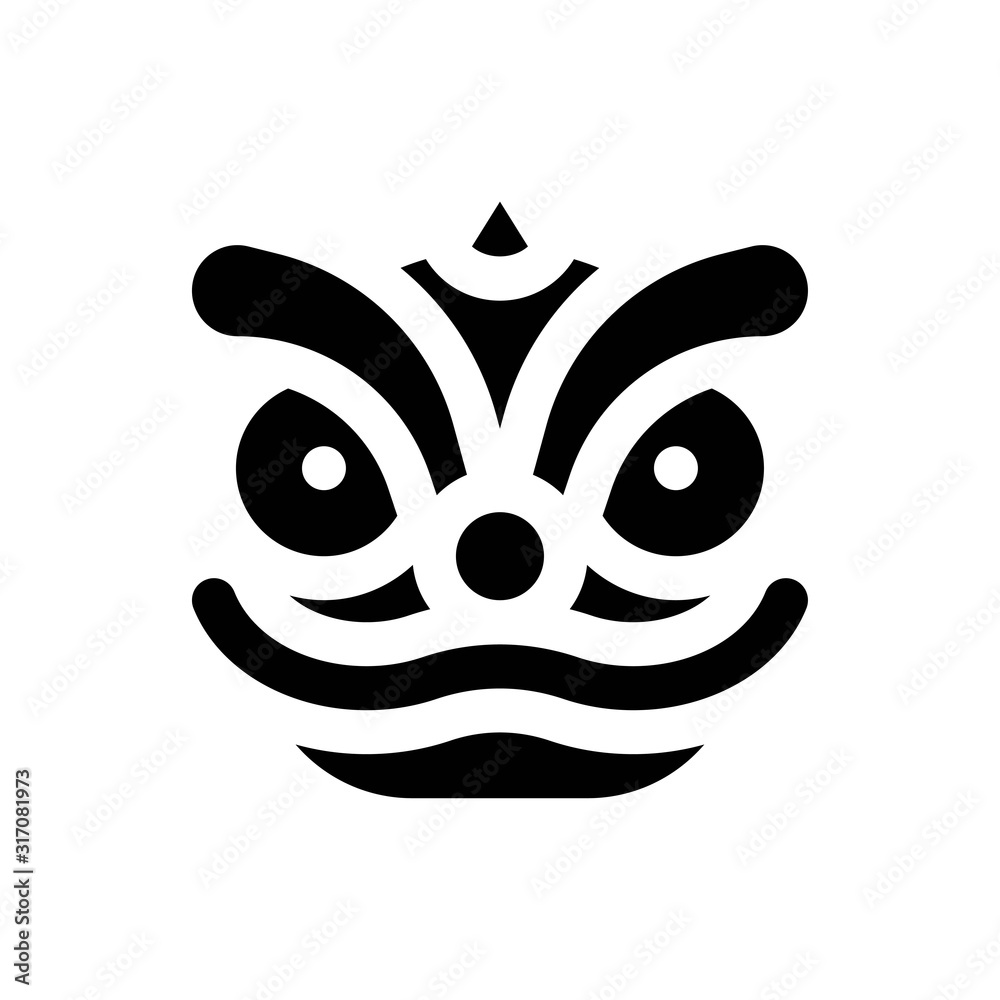 china new year related lion dance face vector with solid design china new year related lion dance face vector with solid design