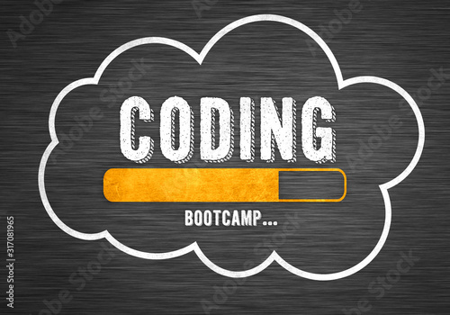 Quadro em tela Coding Bootcamp - computer programming concept