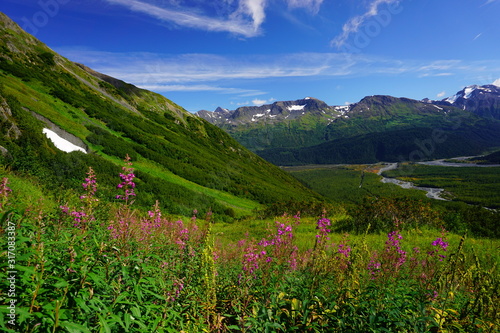 Beautiful mountains scenery in wild Alaska