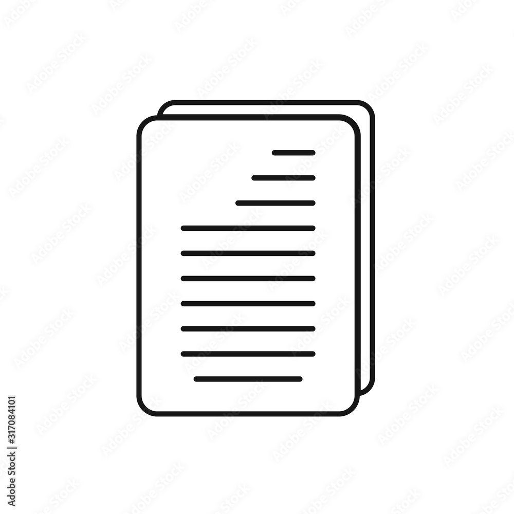 Document line icon. Flat style vector EPS. Document line icon. Flat style vector EPS.