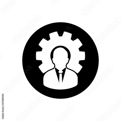 Buiness Manager Icon. Rounded Button style vector EPS.