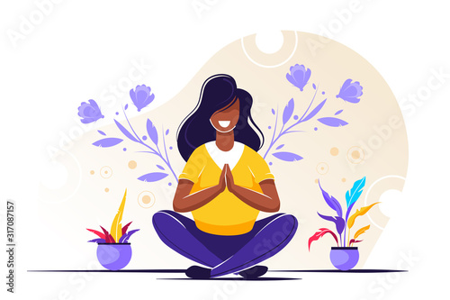 Vector illustration. yoga health benefits 