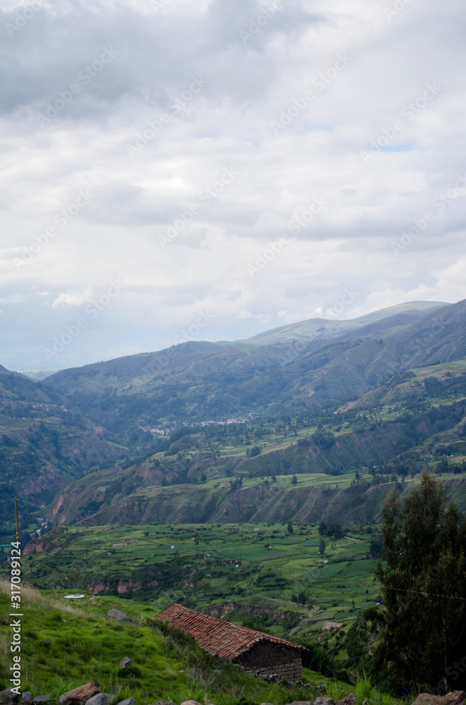 Naklejka premium beautiful landscape of the peruvian andes