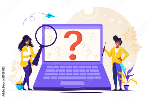 Business people asking questions