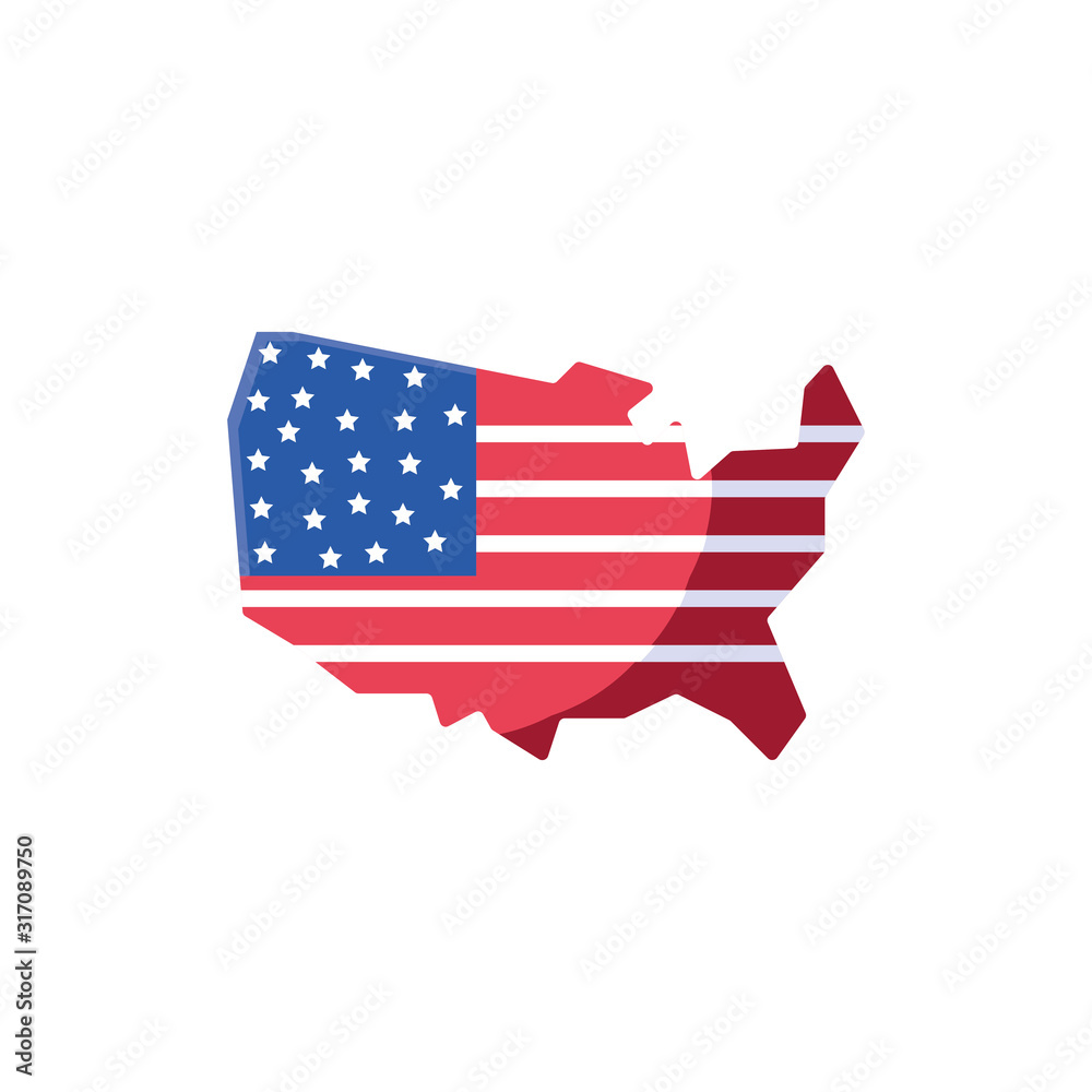 Isolated usa flag map vector design
