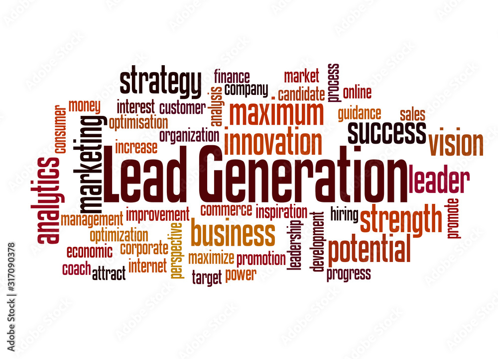 Lead generation word cloud concept