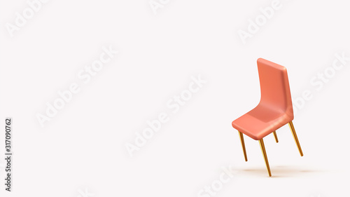 Realistic 3d chair isolated with shadow