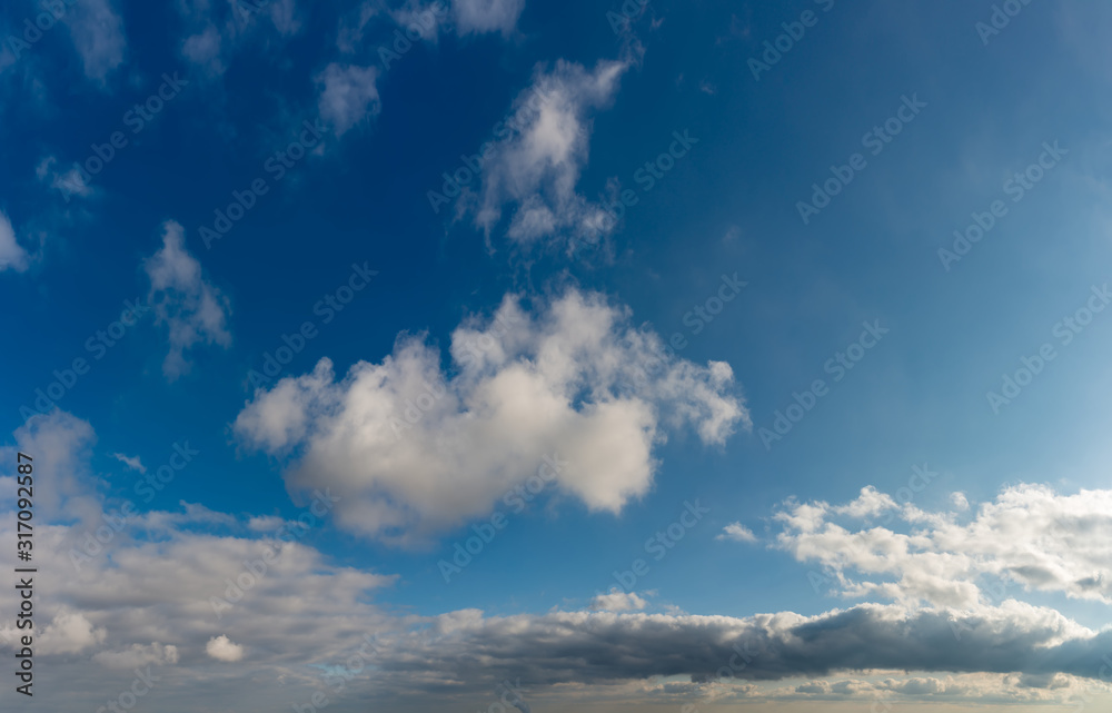 Fantastic clouds against blue sky, panorama Fantastic clouds against blue sky, panorama