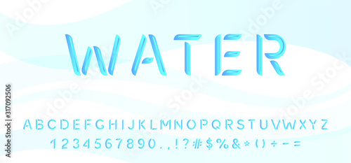 natural style blue font set