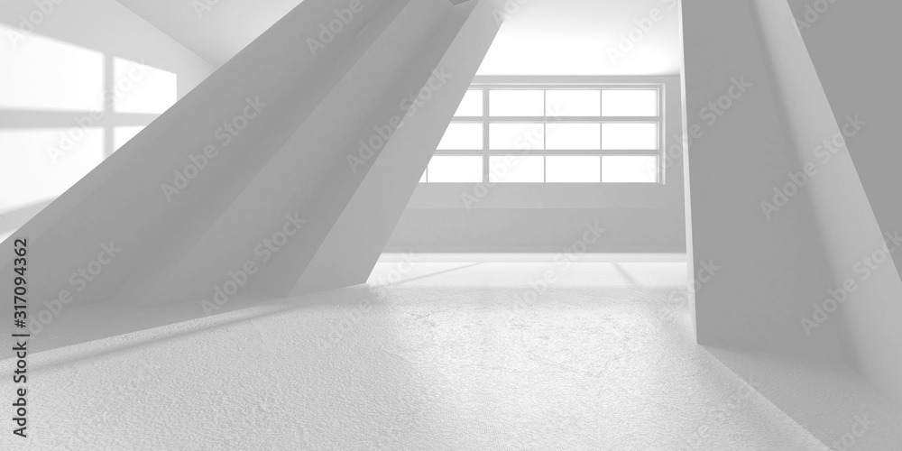 Obraz premium Futuristic White Architecture Design Background