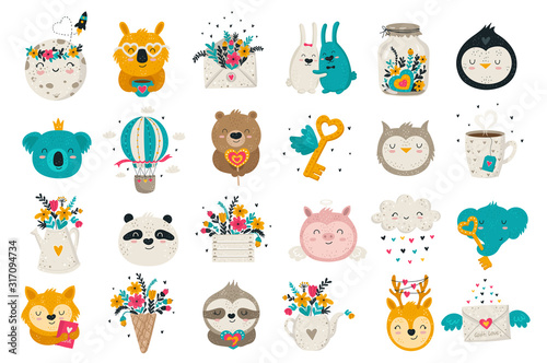 Vector hand drawing collection for Valentine's day.