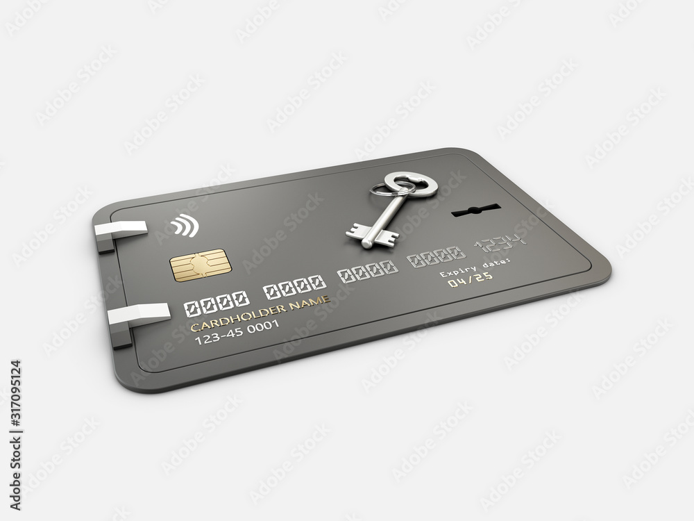3d Rendering of Credit Card Protection, clipping path included 3d Rendering of Credit Card Protection, clipping path included