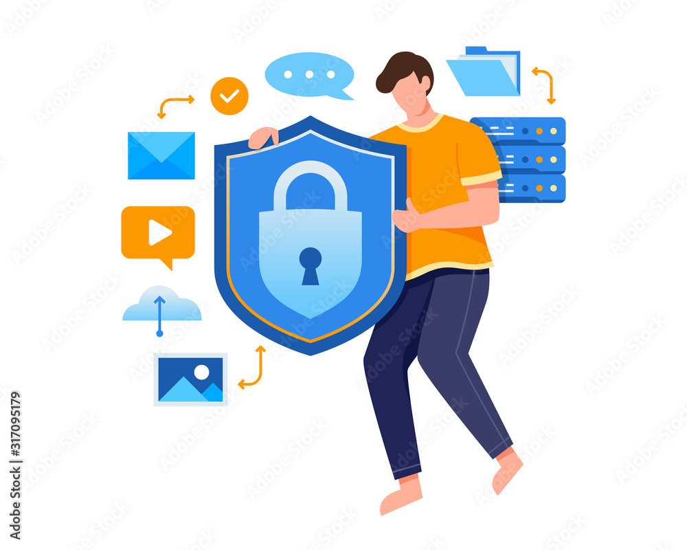 Concept illustration of data security technology Concept illustration of data security technology