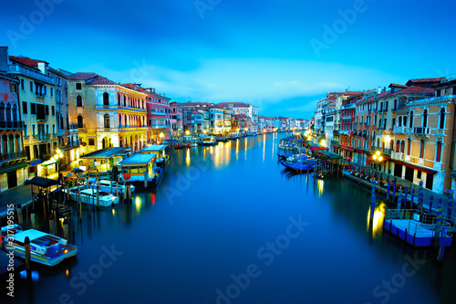View of famous Grand Canal from Rialto Bridge at sunrise © Roman Rodionov
