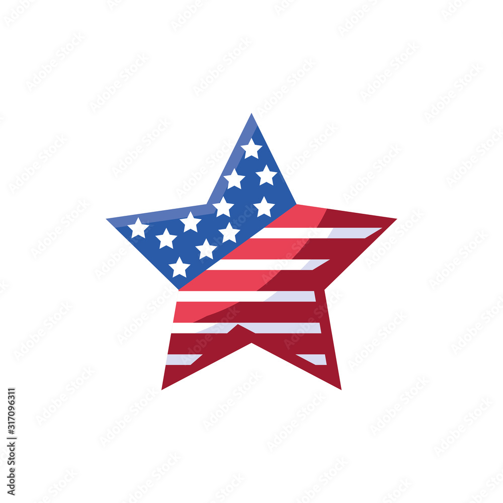 Isolated usa flag star vector design