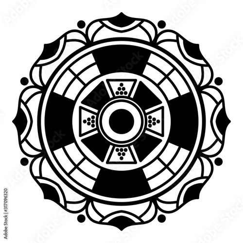 Black and white mandala for coloring page