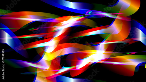 Abstract vector with movement by colorful elements