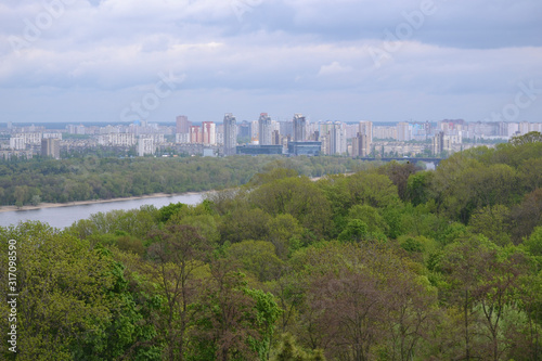 View of the Dnieper River from above. Kiev observation deck