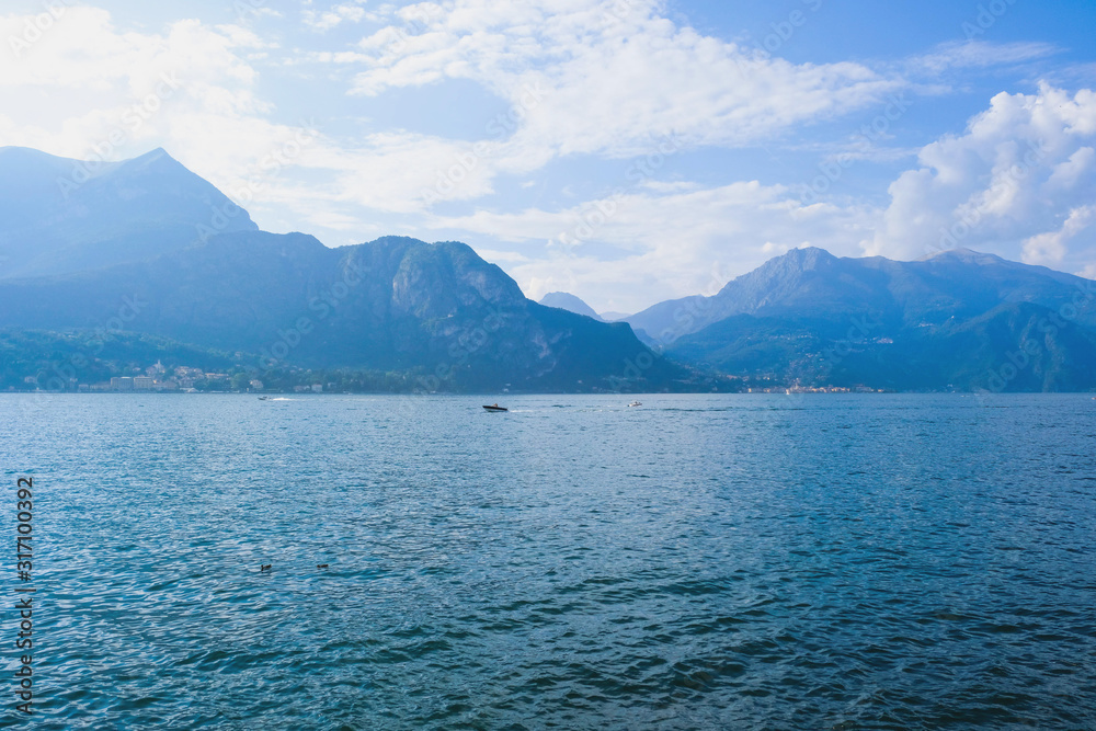 Beautiful view of Como Lake or Lago di Como in summer.