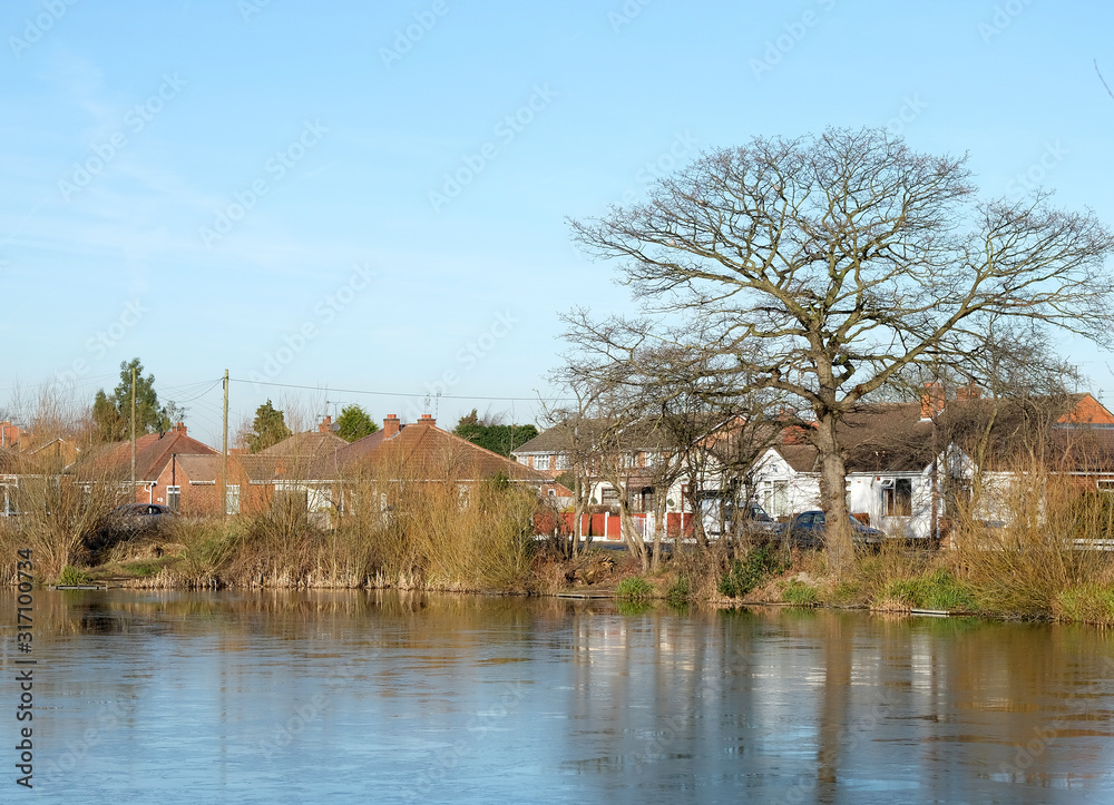 Fishing lake in an urban setting Fishing lake in an urban setting