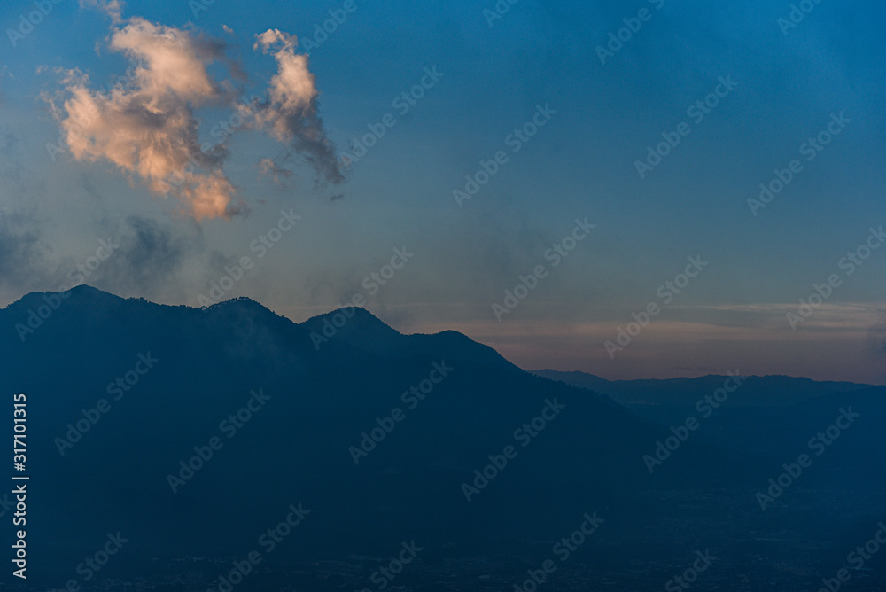 clouds over mountains in Guatemala