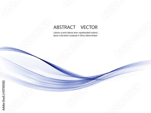 Vector abstract background with dynamic blue wave