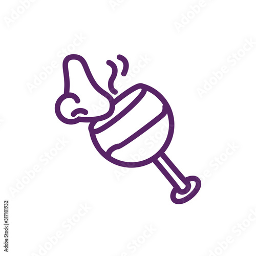 Isolated wine cup and nose vector design