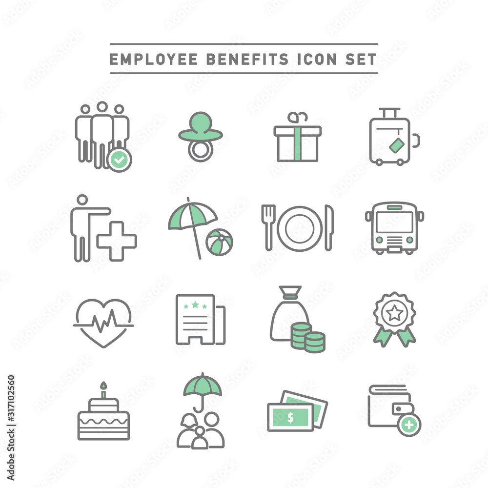 EMPLOYEE BENEFITS ICON SET EMPLOYEE BENEFITS ICON SET