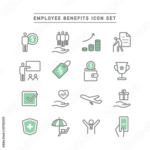 EMPLOYEE BENEFITS ICON SET