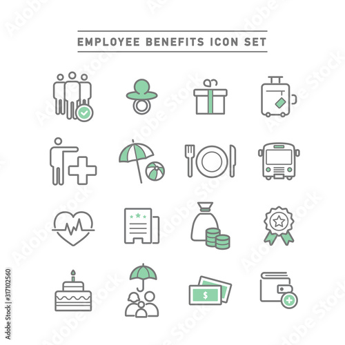EMPLOYEE BENEFITS ICON SET
