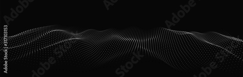 Fotografie, Tablou Abstract digital wave of particles