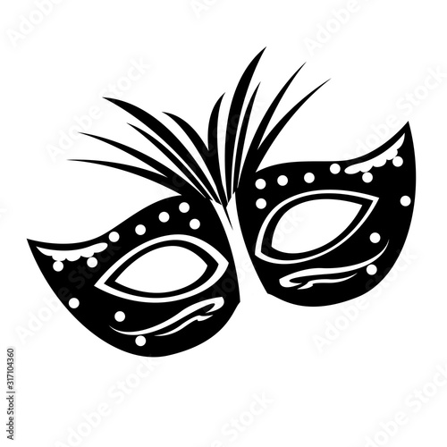 Mardi Gras theater mask silhouette
