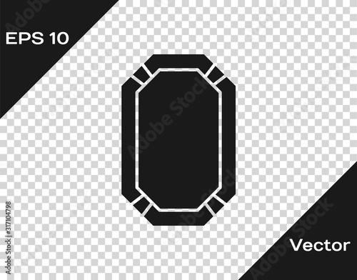 Grey Poker table icon isolated on transparent background.  Vector Illustration