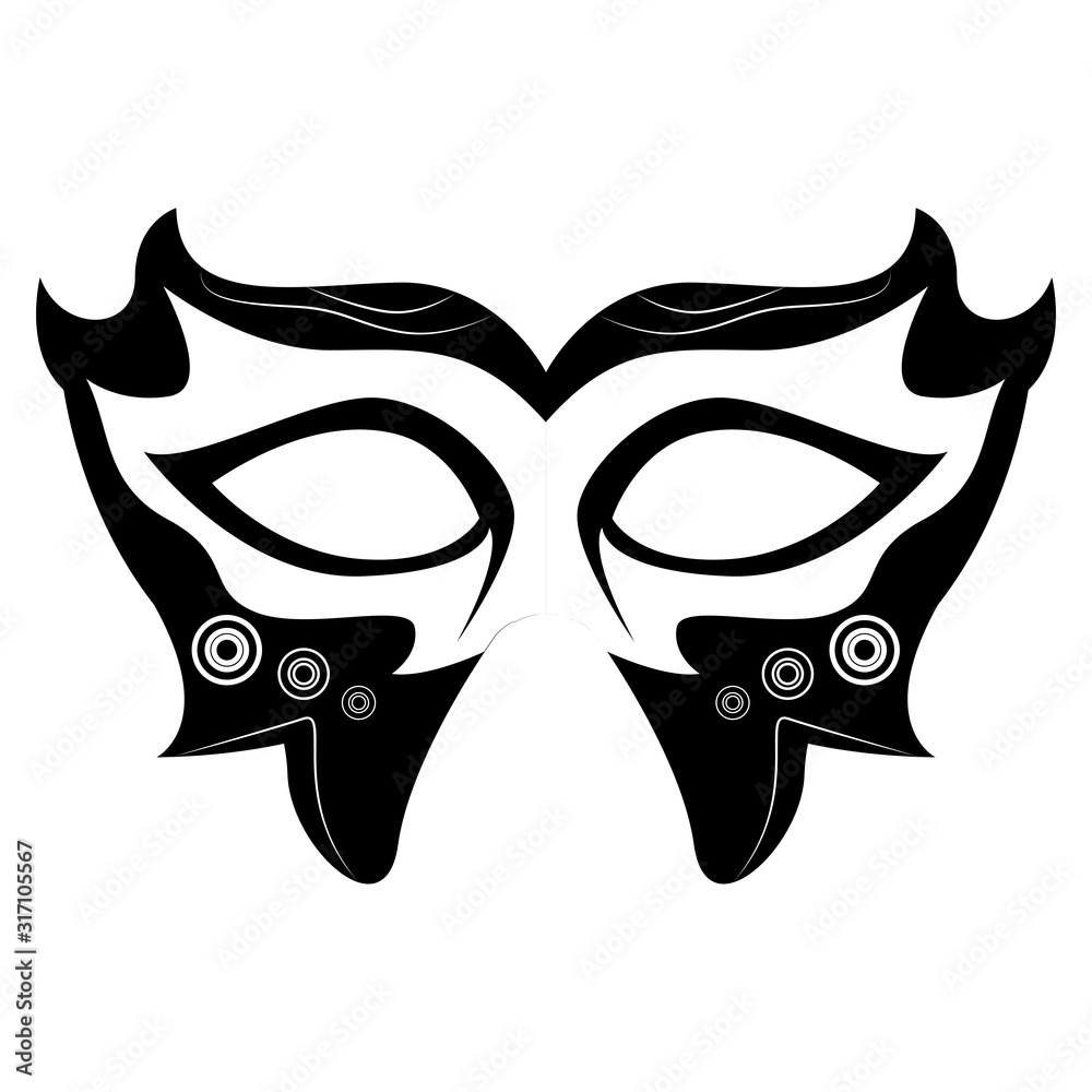 Mardi Gras theater mask silhouette Mardi Gras theater mask silhouette