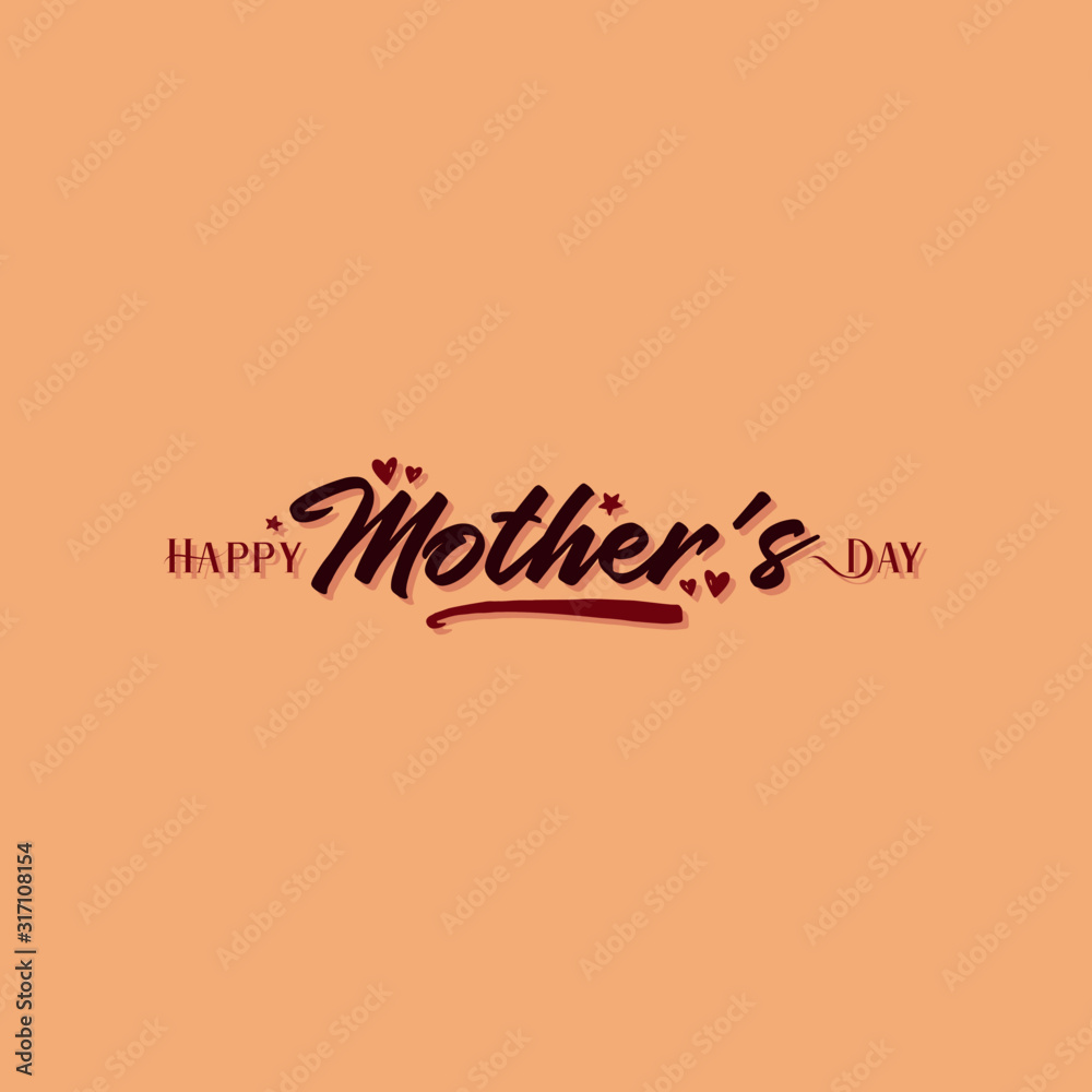 Flat Happy Mother`s Day Phrase Vector Graphic Flat Happy Mother`s Day Phrase Vector Graphic