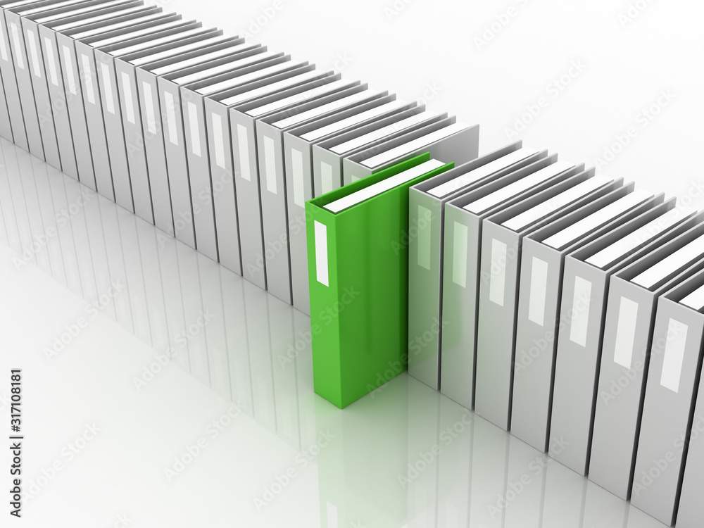 Infinite office binders, work and creative concept, original 3d rendering Infinite office binders, work and creative concept, original 3d rendering