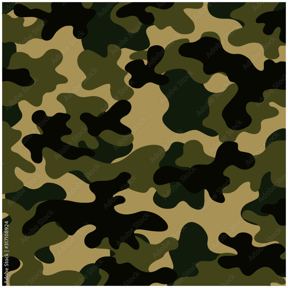 Fototapeta premium Camouflage texture pattern. Abstract modern military camo ornament for army and hunting fabric print. Military uniform. The form of the navy.Masking ornament. Vector background. 