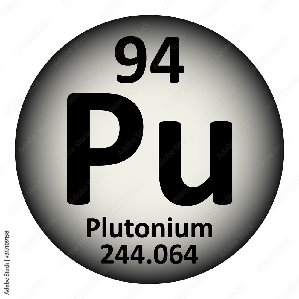 Periodic table element plutonium icon.