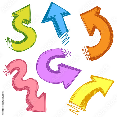 Collection of arrows drawn as scratch